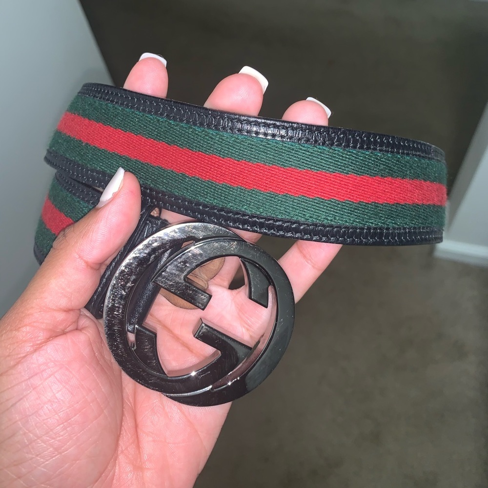 Green red green classic Gucci belt